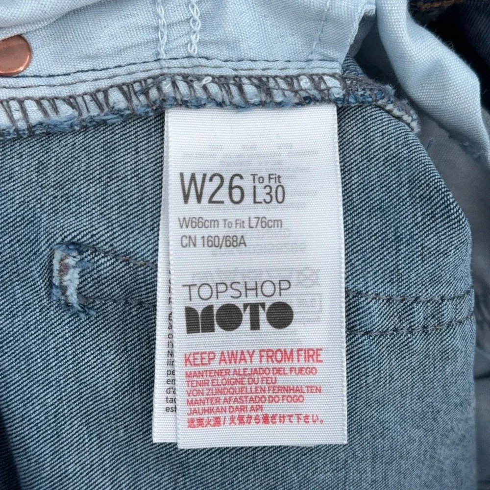 Topshop Moto Jamie High Rise Skinny Jeans Medium Blue Wash‎ W26 L30 Womens